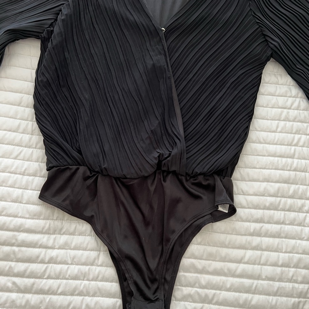 Black ribbed bodysuit